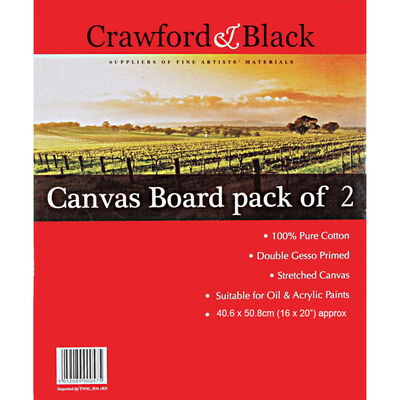 Crawford & Black Flat Canvas Boards 16 x 20 Inches: Pack of 2 image number 1