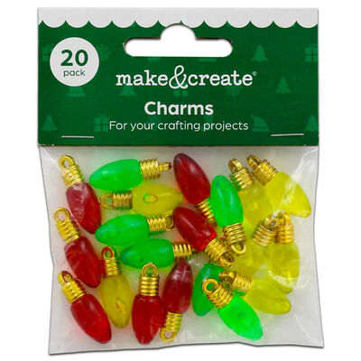 Coloured Light Bulb Charms: Pack of 20 image number 1