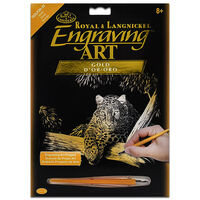 A4 Gold Engraving Art Set: Leopard
