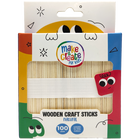 Natural Wooden Craft Sticks: Pack of 100 image number 1