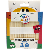Natural Wooden Craft Sticks: Pack of 100