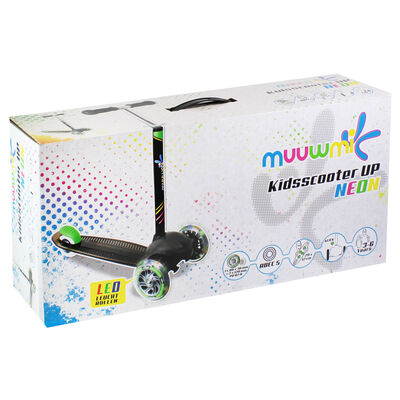 Black Neon Muuwmi Kids 3 Wheel Scooter image number 1