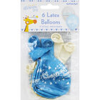 Blue Christening Day Latex Balloons - 6 Pack image number 2