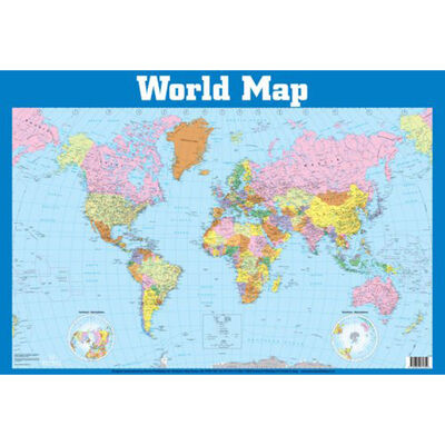 World Map Wall Chart - 20 Inches x 30 Inches image number 1