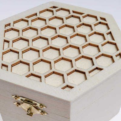Hexagon Honeycomb Wooden Box image number 3