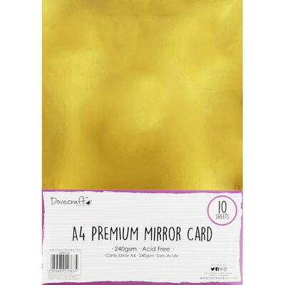 Dovecraft Essentials A4 Mirror Card - Gold - 10 Sheets image number 1