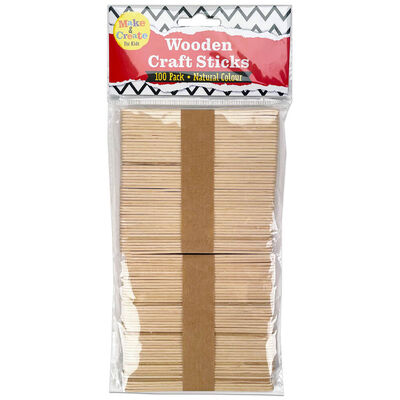 Wooden Craft Sticks: Pack of 100 From 1.00 GBP