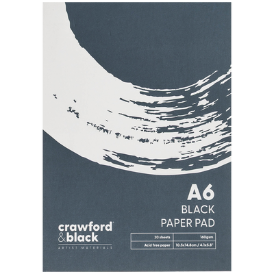 A6 Crawford & Black Black Paper Pad: 30 Sheets image number 1