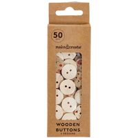 Autumnal Wooden Buttons: Pack of 50