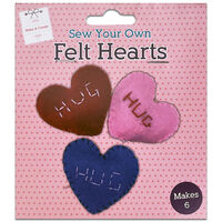 Sew Your Own Felt Hearts - Pack of 6