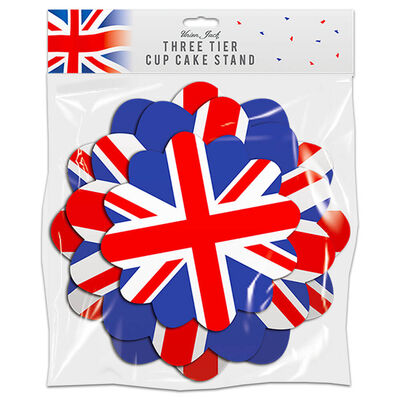 Union Jack Three Tier Cup Cake Stand image number 1