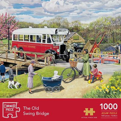 Attic Playtime, Barnyard Gems & Old Swing Bridge 1000 Piece Jigsaw Puzzle Bundle image number 2
