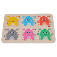 PlayWorks Wooden Emotion Monsters Puzzle