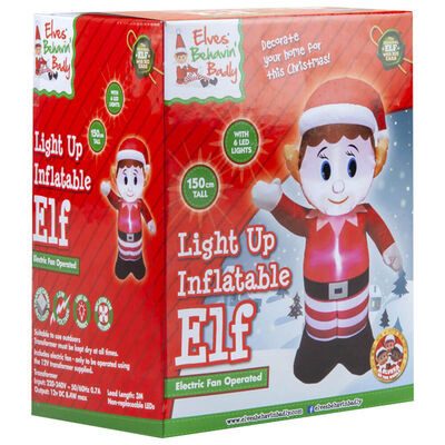 150cm LED Christmas Elf Inflatable Decoration image number 1