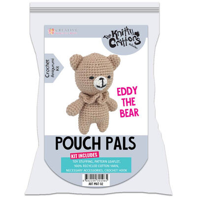 Knitty Critters Pouch Pals: Eddy the Bear image number 1