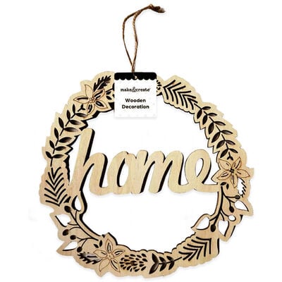 Wooden Home Wreath Decoration image number 1
