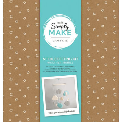 Simply Make - Needle Felting Kit Weather Mobile Blue image number 1