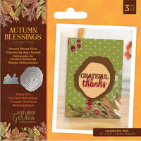 Crafter’s Companion Nature’s Garden Autumn Blessings Metal Die: Round Wood Slice