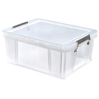 Whitefurze Allstore 24 Litre Clear Plastic Storage Box