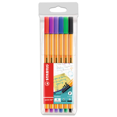 STABILO Fine Line Coloured Pens: Pack of 6 image number 1