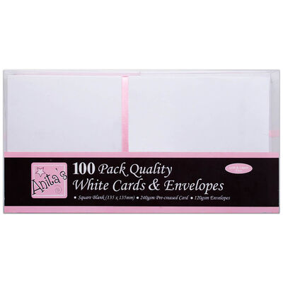 Anita's Square White Cards & Envelopes: Pack of 100 image number 1
