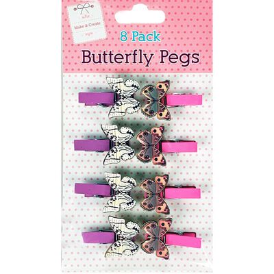 Butterfly Pegs: Pack of 8 image number 1