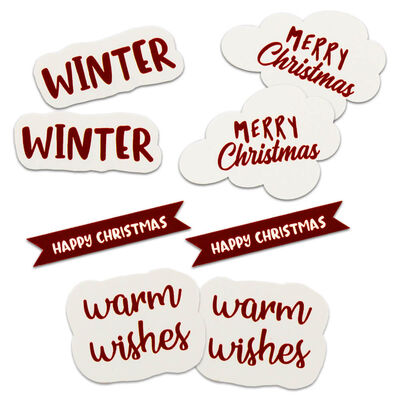 Sentiment Christmas Card Toppers: Pack of 8 image number 1