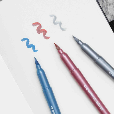 Crawford & Black Metallic Brush Pens: Pack of 8 image number 5