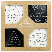 Christmas Monochrome Cards: Pack of 20