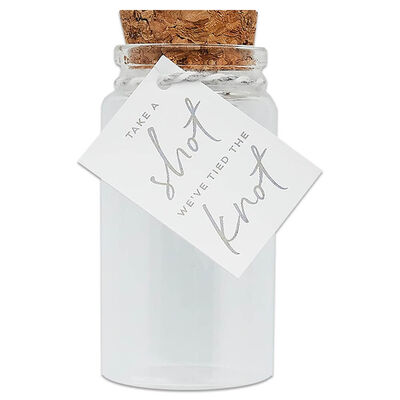 Mini Tied the Knot Shot Glass Favours: Pack of 6 image number 1