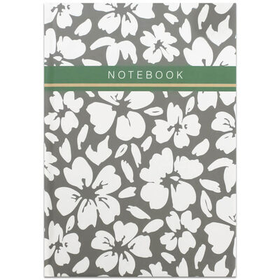 A5 Casebound Grey Floral Notebook image number 1