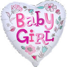 18 Inch Baby Girl Heart Helium Balloon image number 1