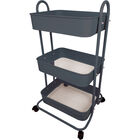 Grey 3 Tier Storage Trolley image number 2