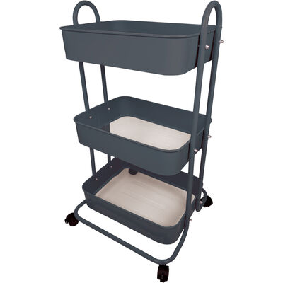 Grey 3 Tier Storage Trolley image number 2