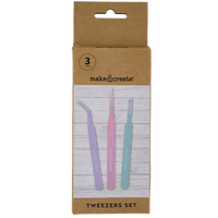 Assorted Craft Tweezers Set: Pack of 3