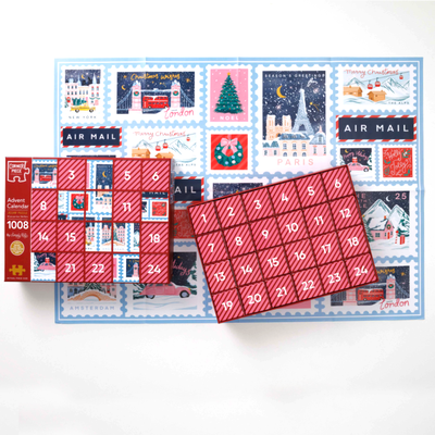 Christmas Stamps 1008 Piece Jigsaw Puzzle Advent Calendar image number 3