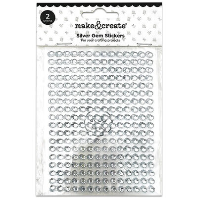 Silver Gem Stickers: Pack of 2 image number 2