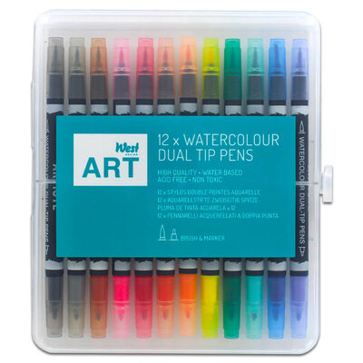 West Design Art Watercolour Dual Tip Pens: Pack of 12 image number 1
