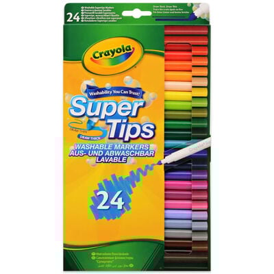 Crayola Super Tips Washable Markers: Pack of 24 image number 1