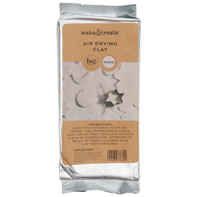 Make & Create 1kg Air Drying Clay: White image number 1