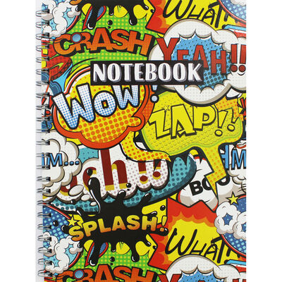 A4 Wiro Comic Graphic Lined Notebook image number 1