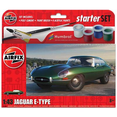 Airfix Jaguar E-Type 1:43 Scale Model Starter Set image number 1