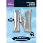 34 Inch Silver Letter N Helium Balloon image number 2