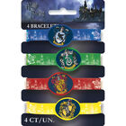 Harry Potter House Crest Rubber Bracelets: Pack of 4 image number 1