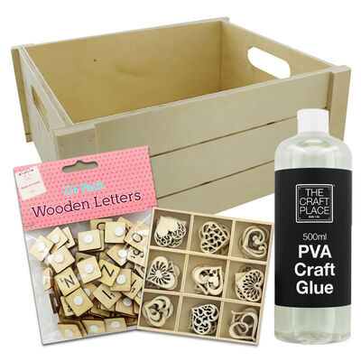 Personalise Your Own Valentine's Day Large Wooden Crate Bundle image number 1