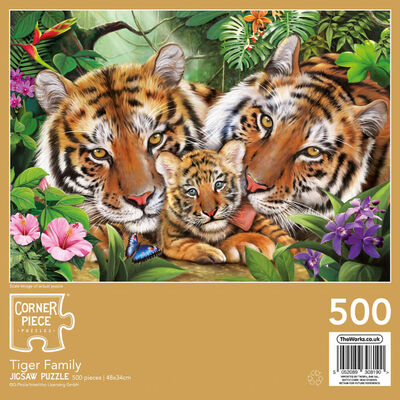 Tiger Family 500 Piece Jigsaw Puzzle image number 3