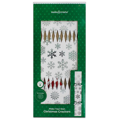 Make Your Own Christmas Crackers Set: Silver Snowflakes image number 1