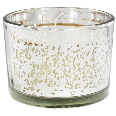 Silver 3 Wick Mistletoe Wood Scented Speckled Glass Candle image number 2