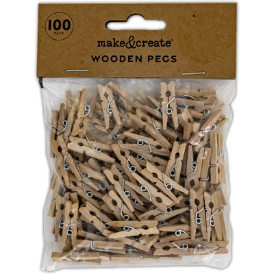 Mini Wooden Pegs: Pack of 100 image number 1