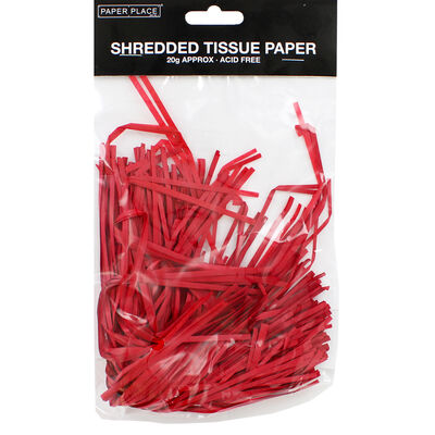 Red Shredded Tissue Paper - 20g image number 1